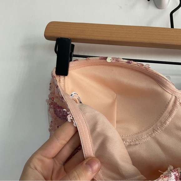 Sequin Feather Mini Dress - Pink - Picture 9 of 14